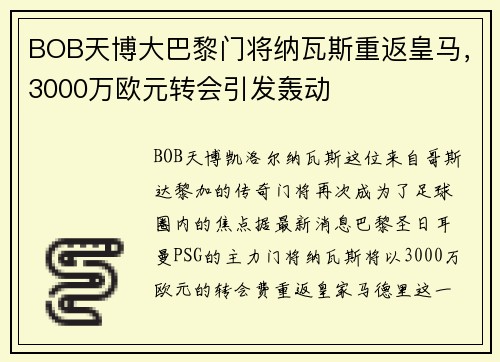 BOB天博大巴黎门将纳瓦斯重返皇马，3000万欧元转会引发轰动